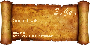 Séra Csák névjegykártya